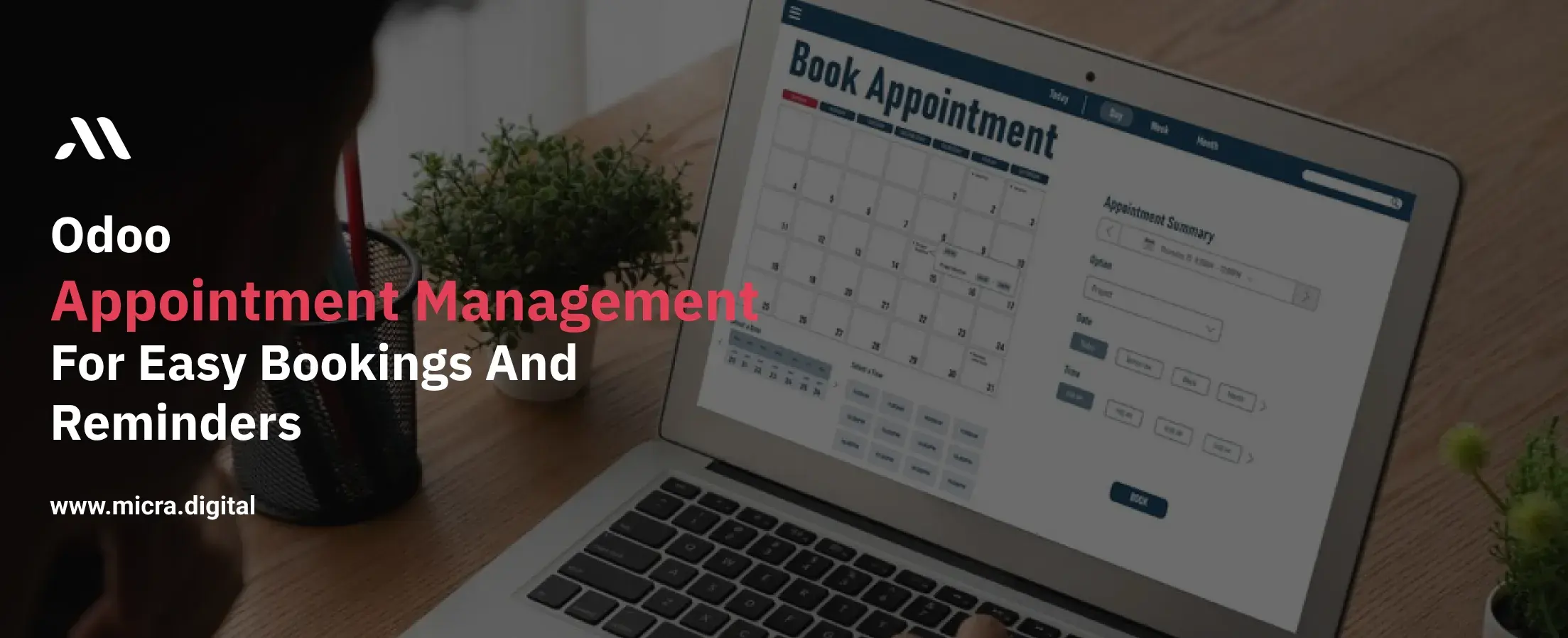 Odoo Appointment management for easy bookings and reminders